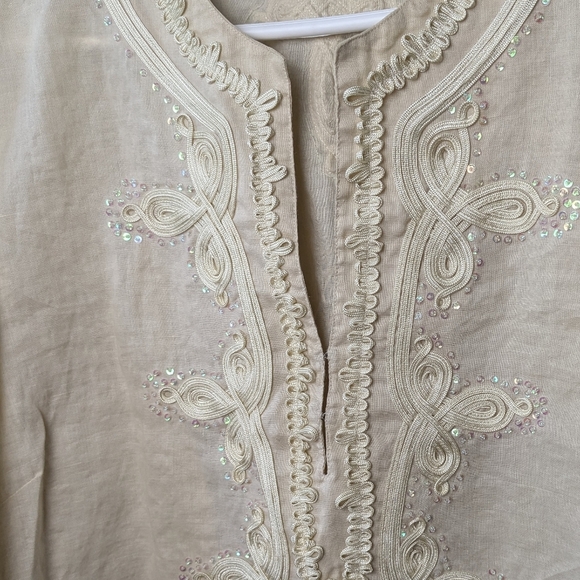 BIANCA NYGARD Plus Size Tunic Women Blouse Size 24W 100% Linen Boho - Picture 3 of 12